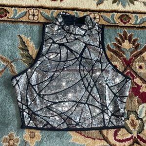 Sequins Cropped Top